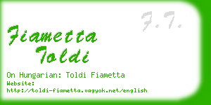 fiametta toldi business card